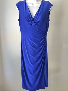 Ralph Lauren Royal Blue Mock Wrap Dress Size 8